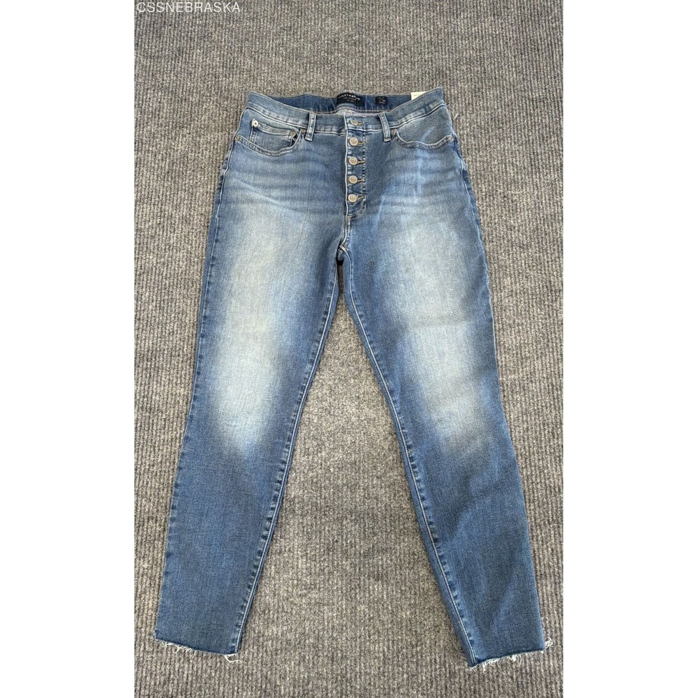 Lucky Brand Women's Bridgette‎ High Rise Skinny Jeans Button Fly Raw Hem 10/30